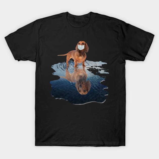 Dachshund Dogs Lover - Dachshund Face Mask Funny - Dachshund T-Shirt T-Shirt by AteezStore